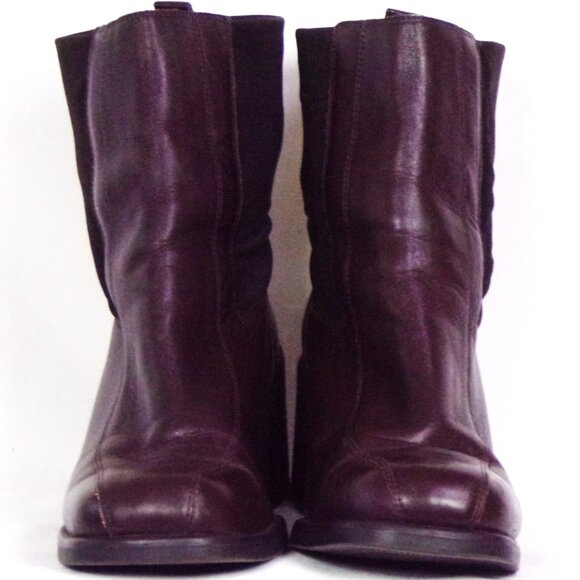 LIZ CLAIBORNE size 9M brown COLLINA mid-heel ankle boots leather uppers - Picture 7 of 15